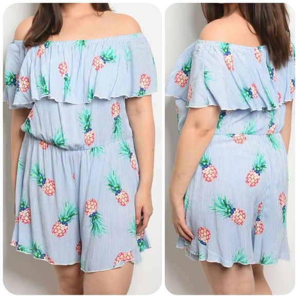 Pants - 🎈HP🎈PLUS SIZE PINEAPPLE PRINT ROMPER